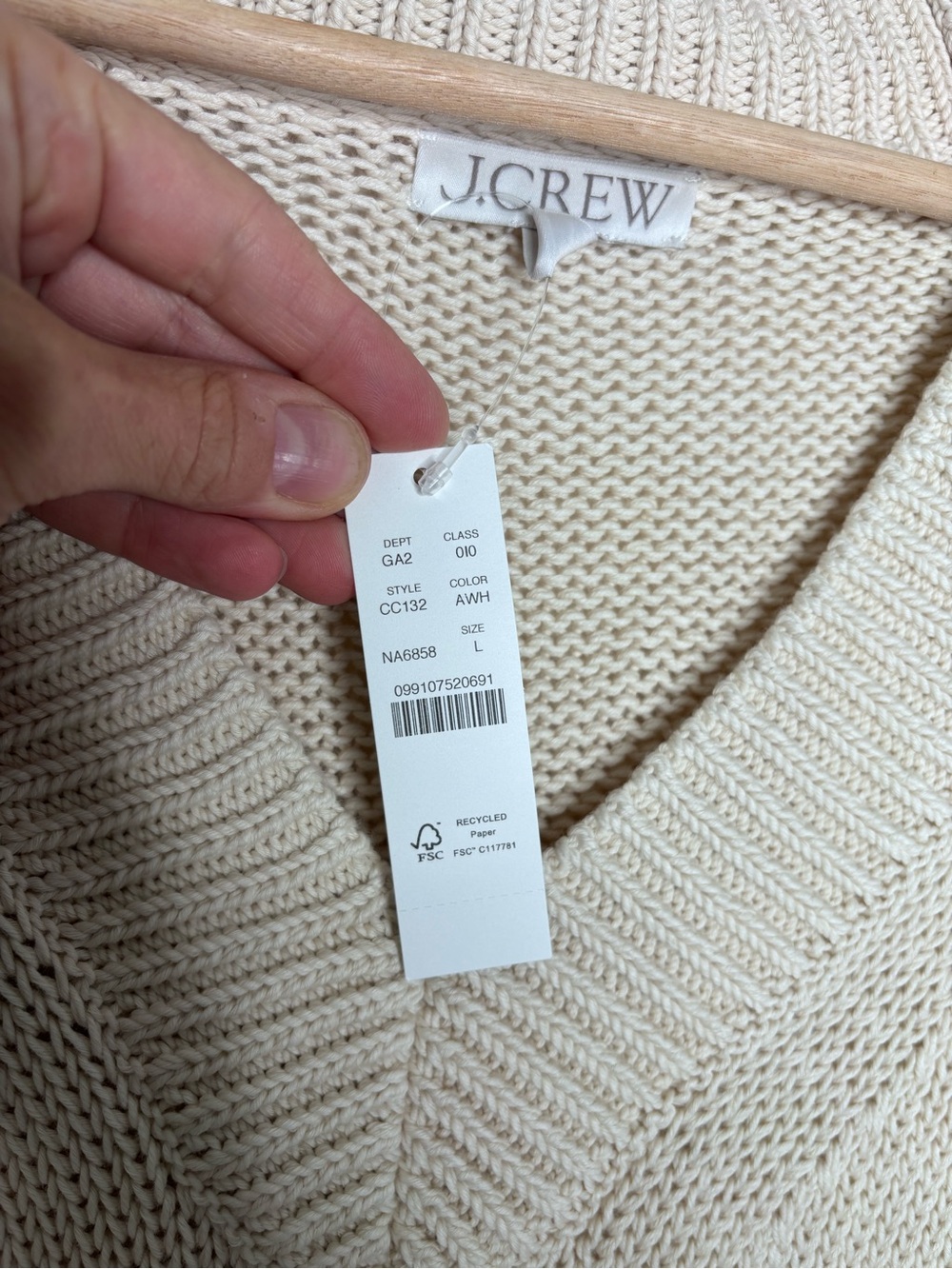 J.Crew Relaxed V-Neck Sweater 100% Cotton Size L NWT - Picture 7 of 12
